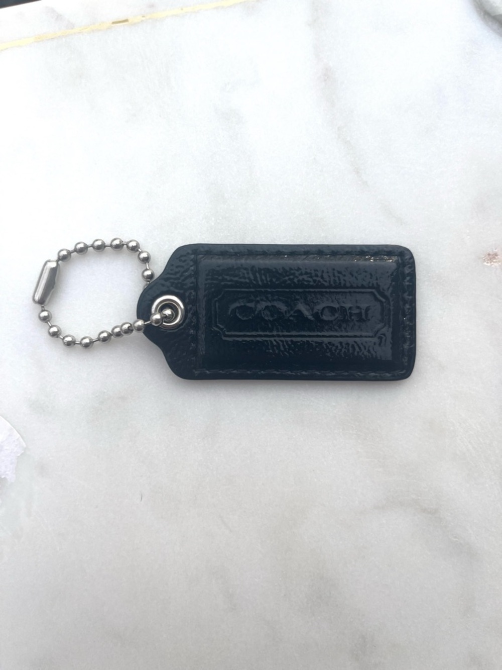 COACH Vintage Patent Leather Hang Tag, Black